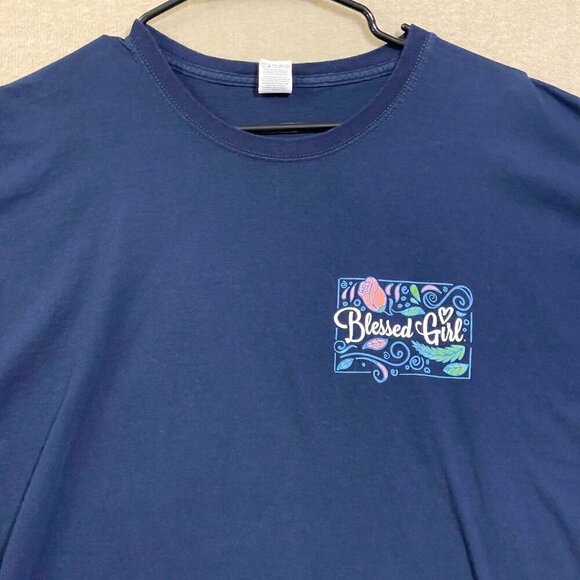 Fruit of the Loom Shirt Women's 2XL Navy Blue Graphic Short Sleeves - Picture 2 of 11